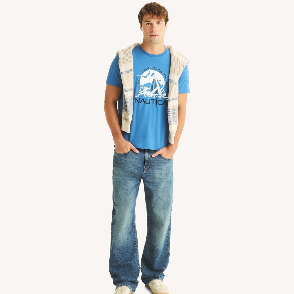 NYC Sailing Graphic T-Shirt,Nite Sea Heather,large