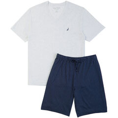 Plaid Sleep Short Set,Wheat Flax,large