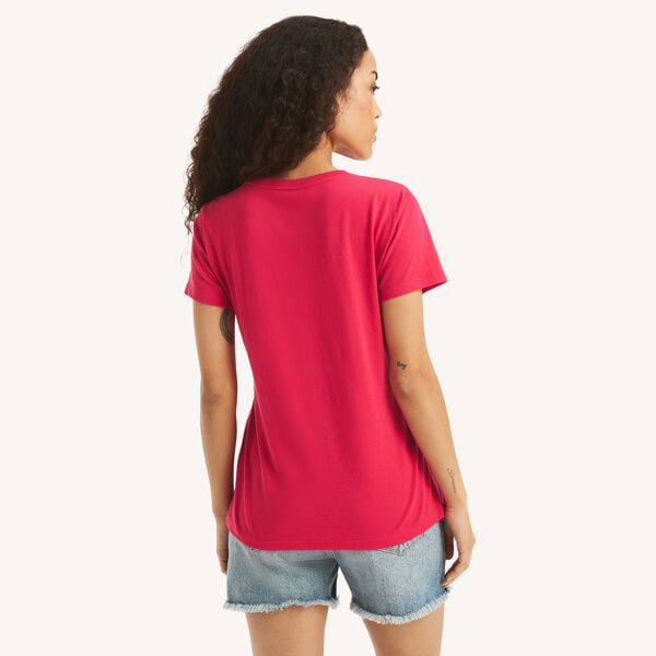 Flocked Floral Logo Graphic T-Shirt