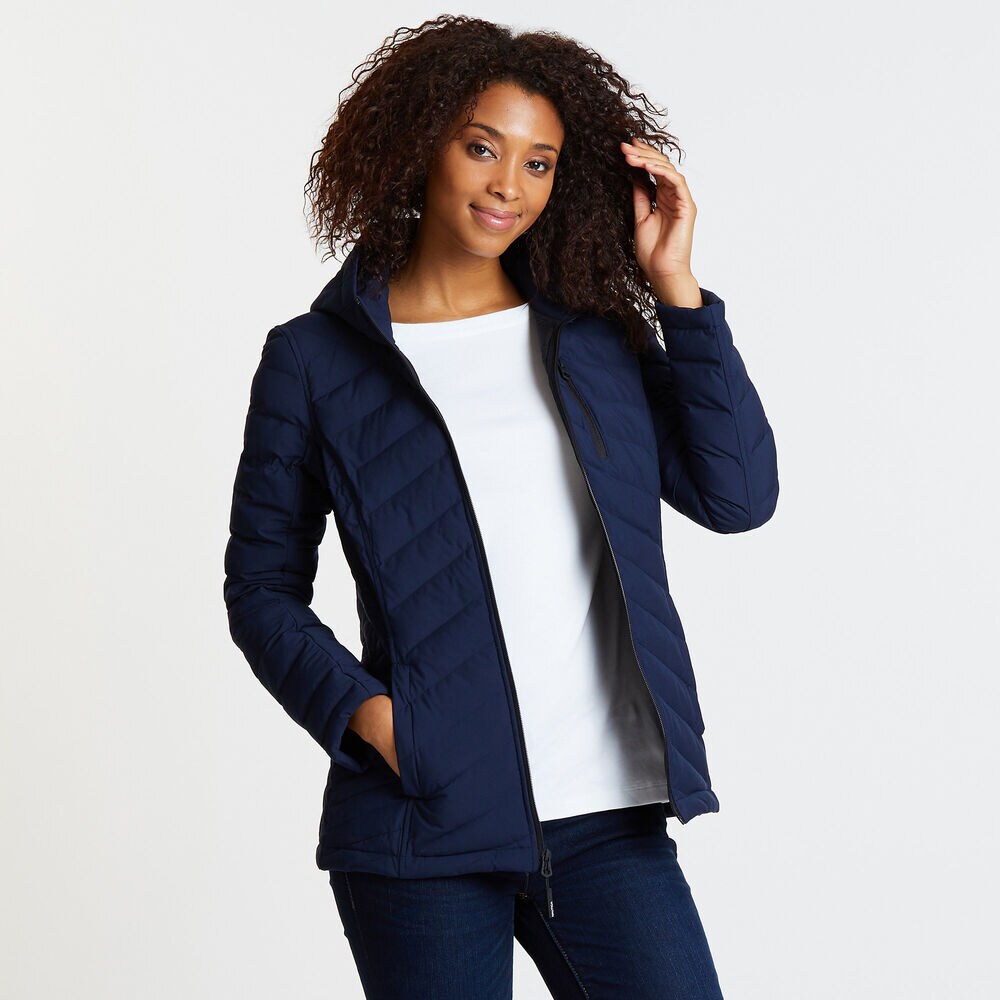 Stretch Jacket with Logo Hood,Stellar Blue Heather,large