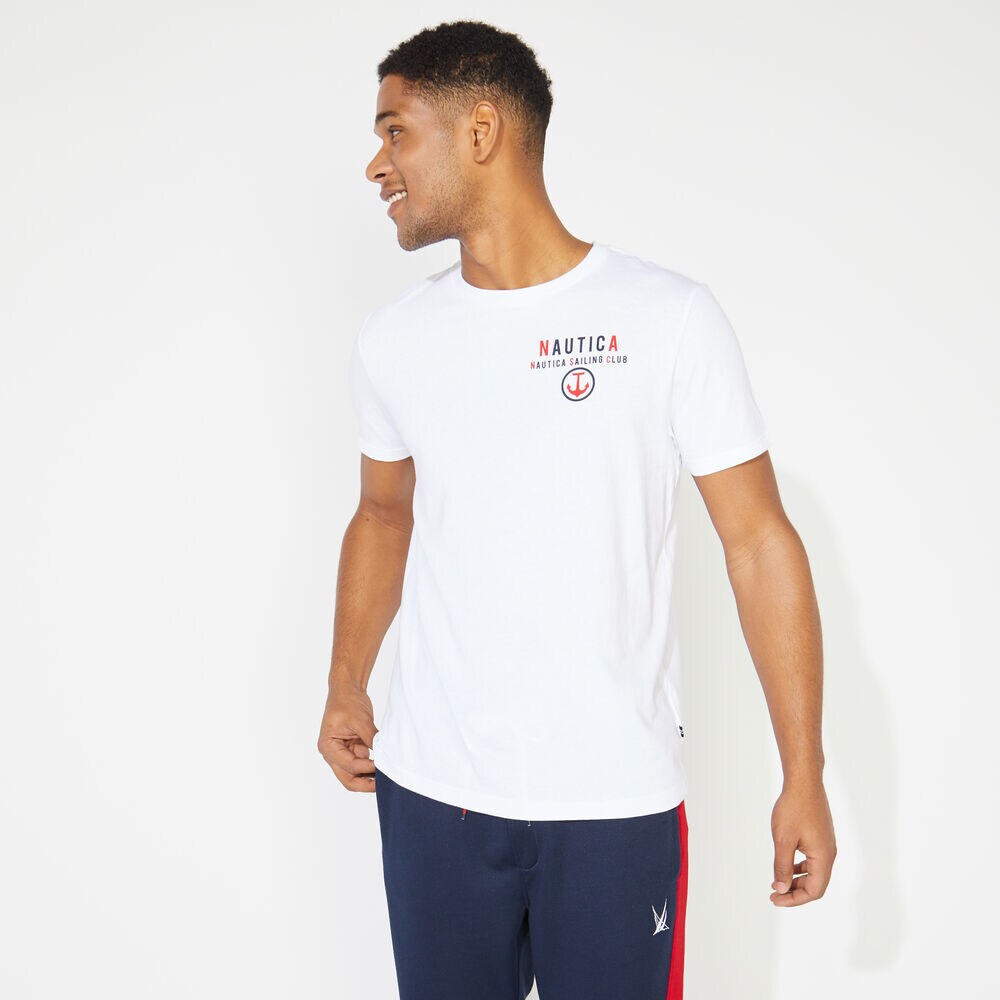 BIG & TALL NAUTICA SAILING CLUB GRAPHIC TEE,Bright White,large