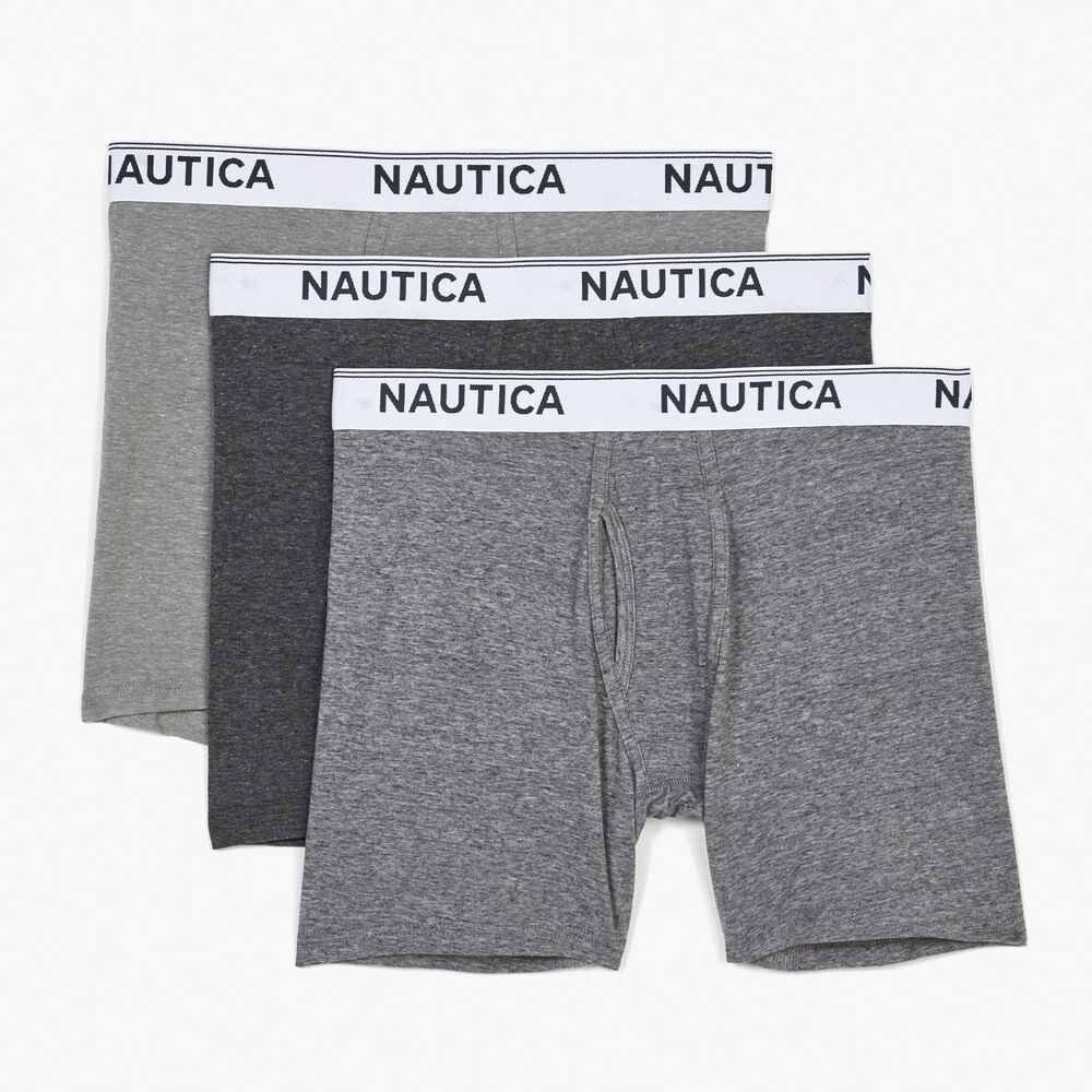 STRETCH PERFORMANCE BOXER BRIEFS, 3-PACK,Runway Grey,large