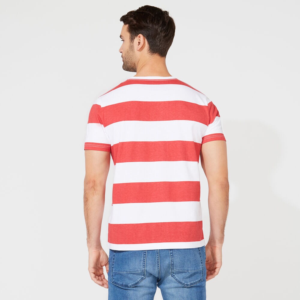 STRIPED GRAPHIC T-SHIRT,Bright White,large