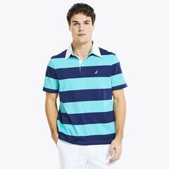 CLASSIC FIT STRIPED POLO,Light Olive,large