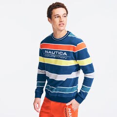 COMPETITION STRIPED SWEATSHIRT,Navy,large