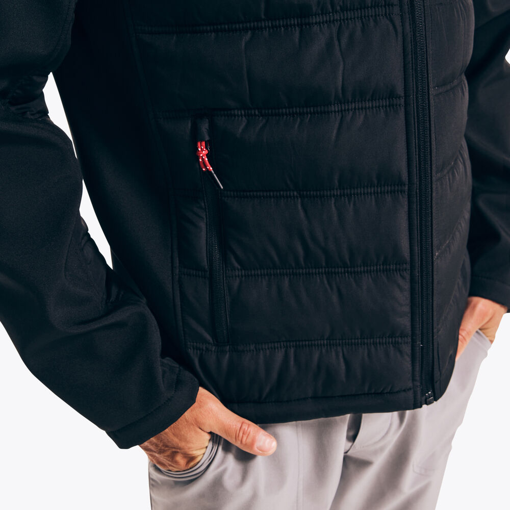 MIXED-MEDIA JACKET,True Black,large