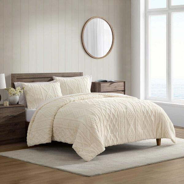Willow Cable Knit Twin Comforter Set 