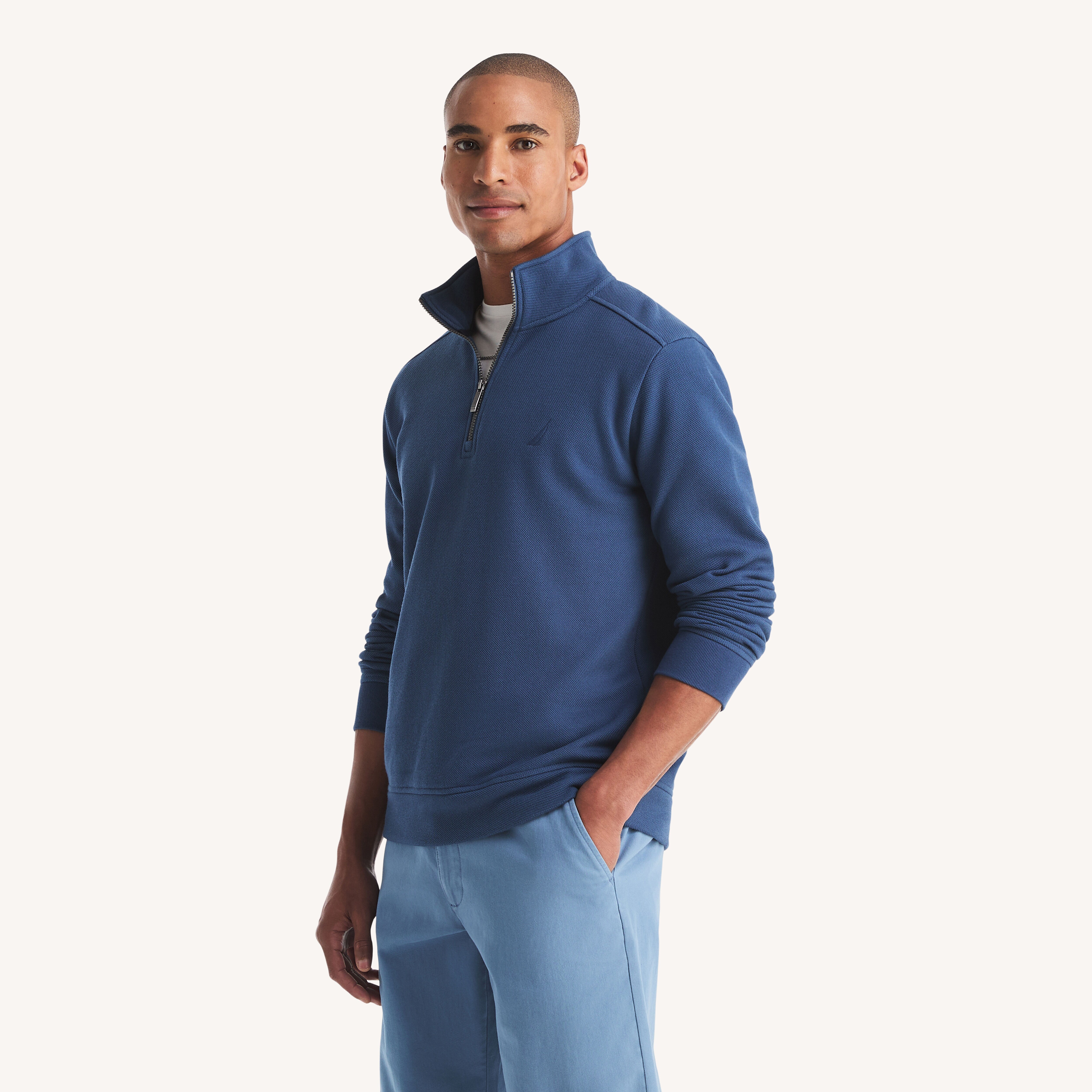 ウェア Inoskim Classic Fit Piqué Fleece Quarter-Zip Sweatshirt | Nautica
