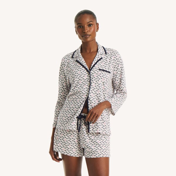 Anchor Print Boxer Pajama Set