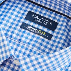 WRINKLE-RESISTANT GINGHAM SHORT-SLEEVE SHIRT,Rolling River Wash,large