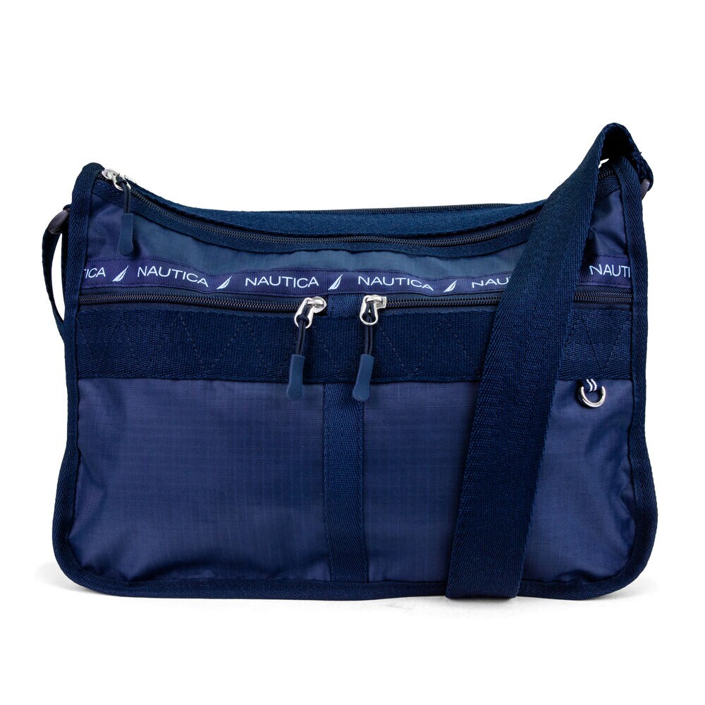 CAPTAIN'S QUARTERS NYLON HOBO BAG,Navy,large