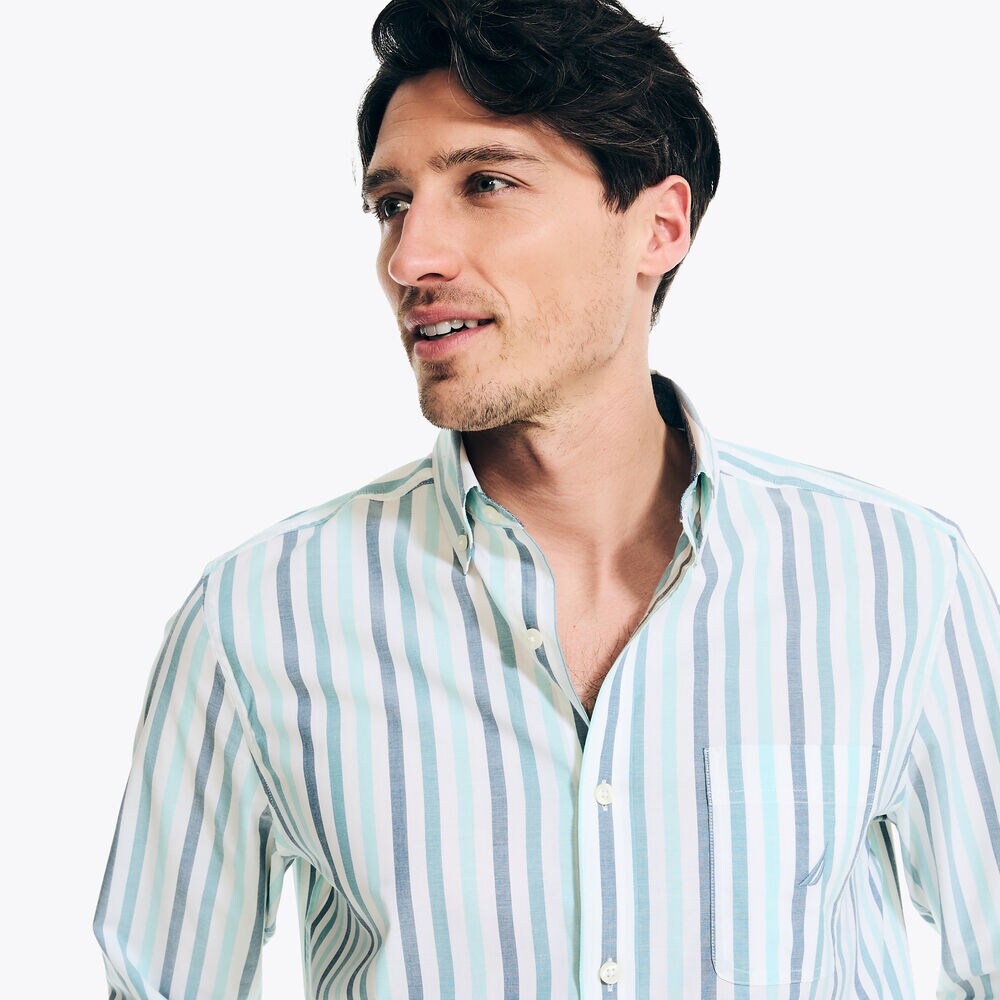 Sustainably Crafted Striped Shirt,Bright White,large