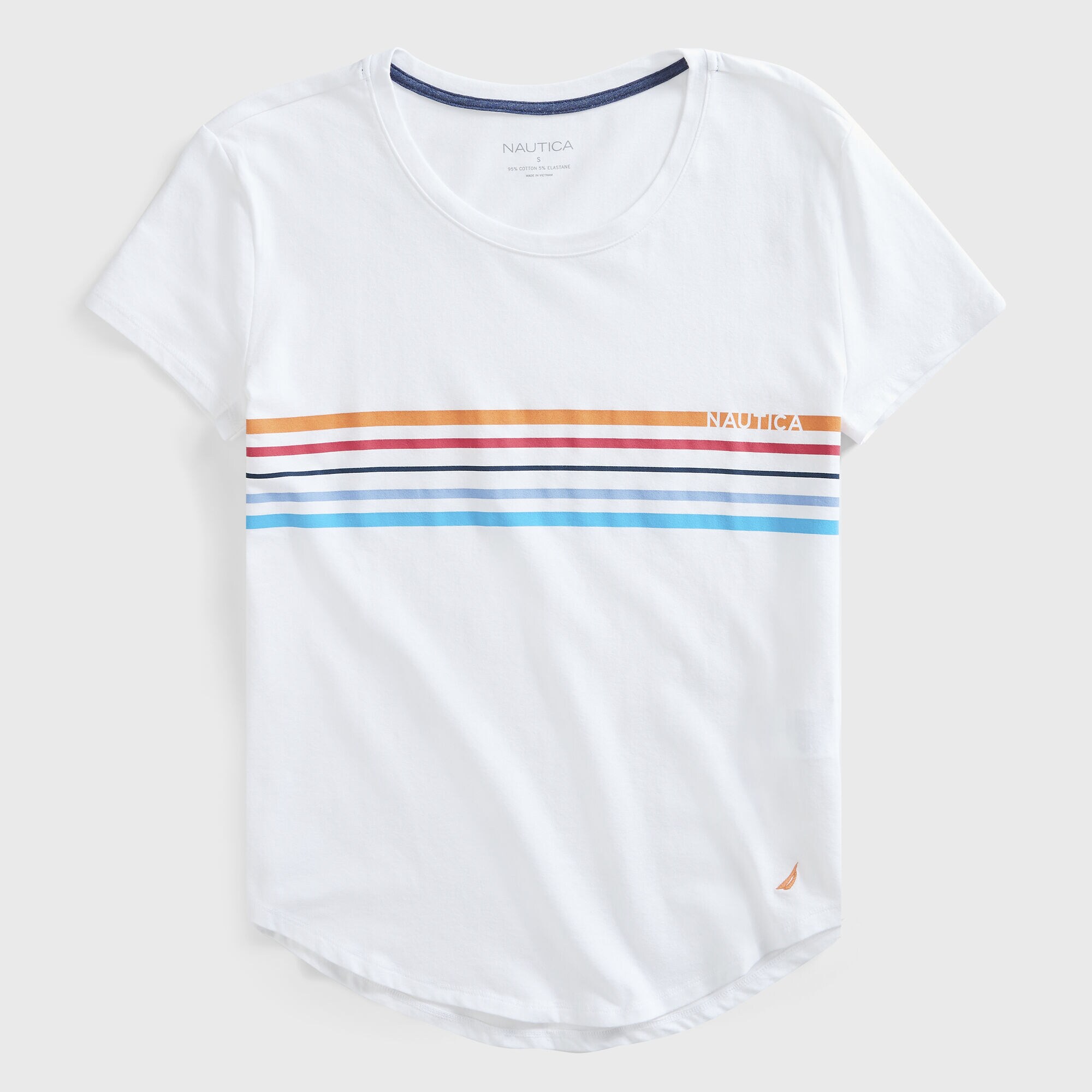 STRIPE LOGO  T-SHIRT,Bright White,large