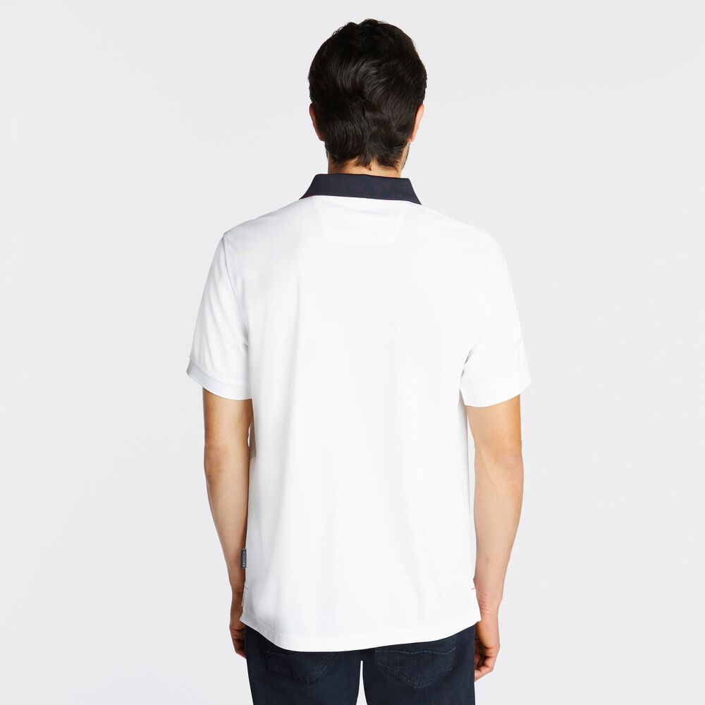 NAVTECH CLASSIC FIT INTERLOCK POLO,Bright White,large
