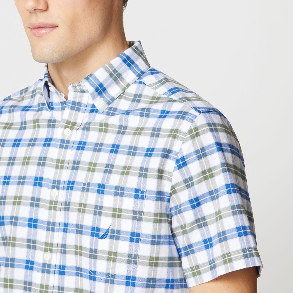 PLAID SHORT-SLEEVE SHIRT,Everglades Green,large
