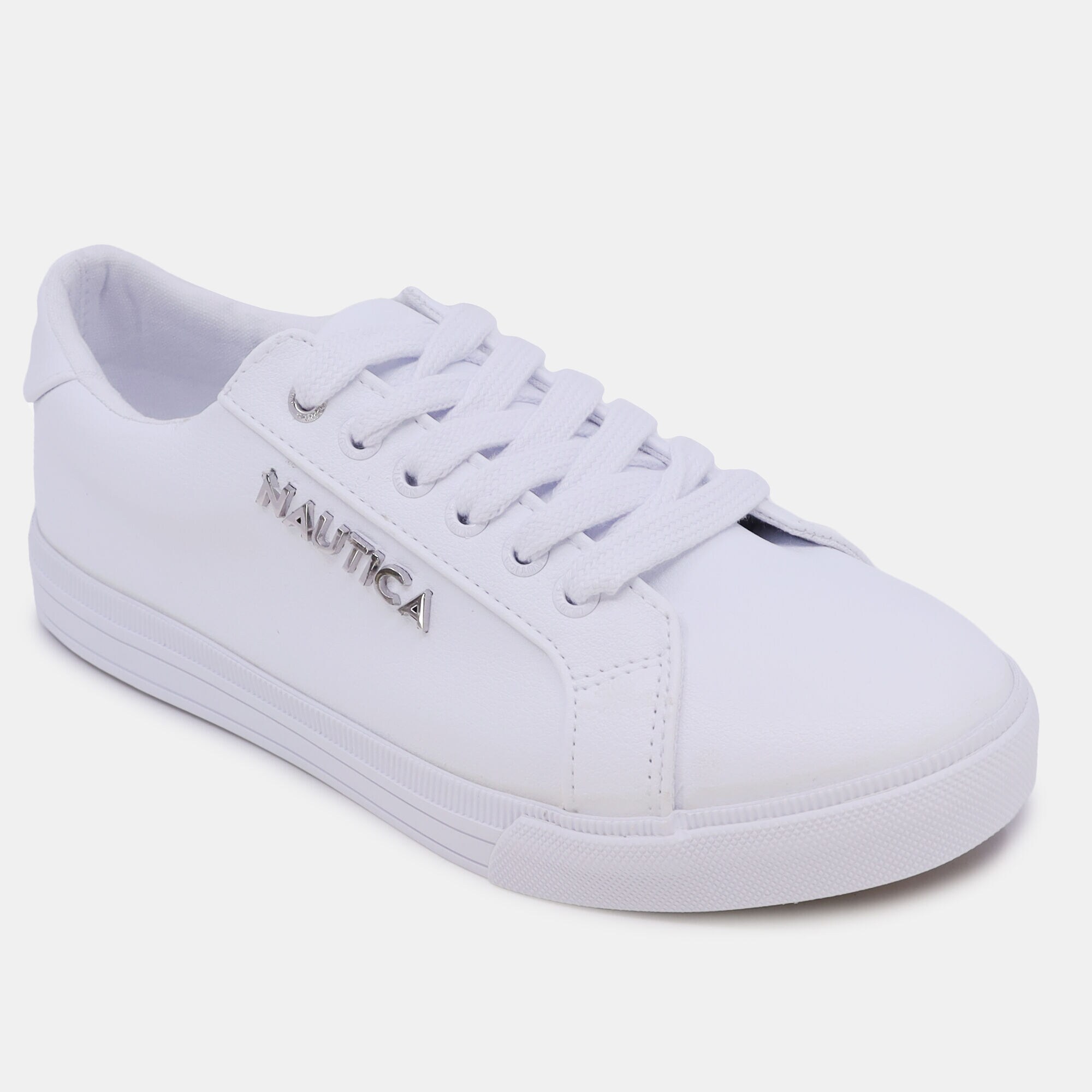 WIDE-LACE LOGO SNEAKER,Antique White Wash,large