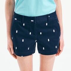 4" PINEAPPLE PRINT STRETCH-TWILL SHORT,Stellar Blue Heather,large