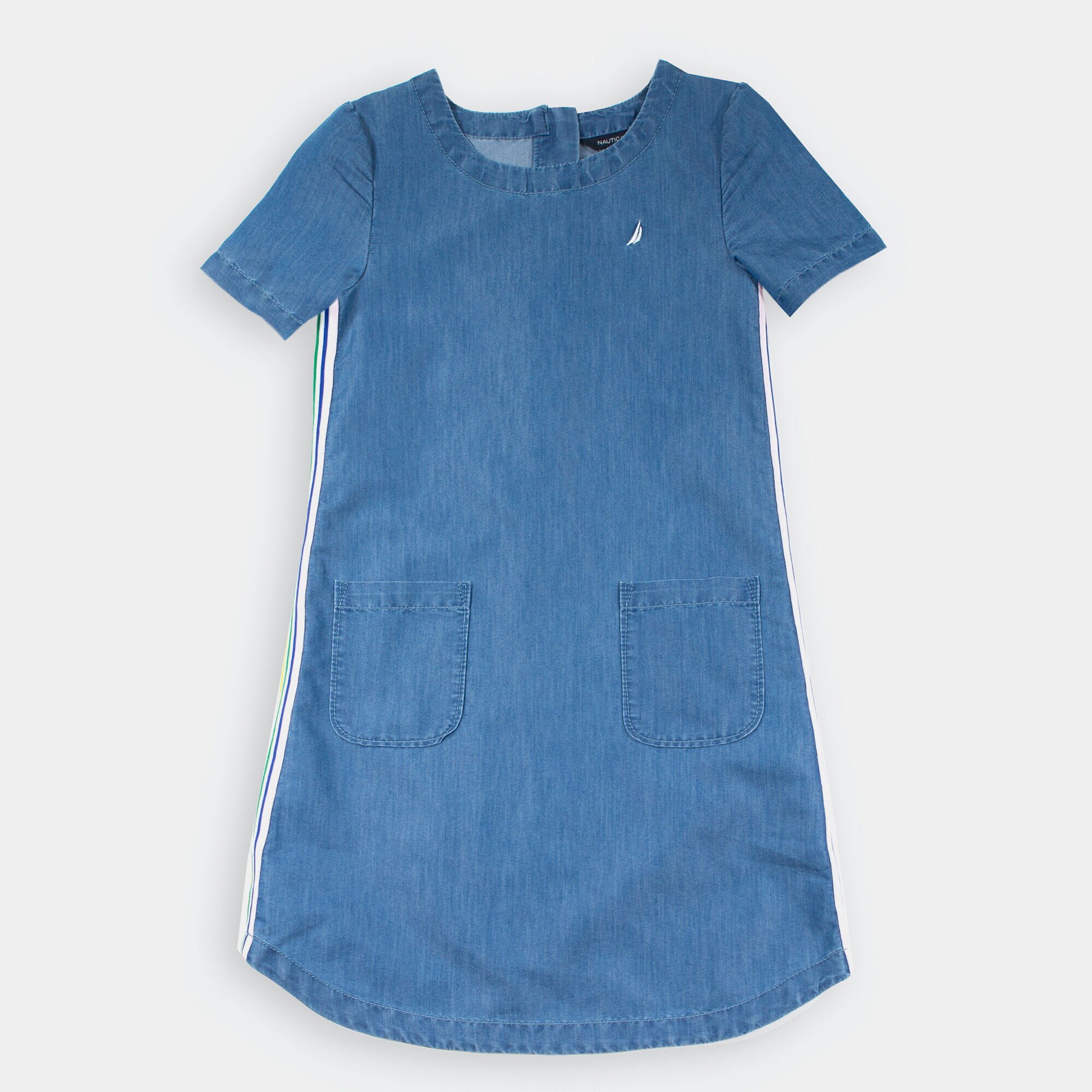 TODDLER GIRLS' CHAMBRAY SHIFT DRESS (2T-4T),Light Tide Water Wash,large