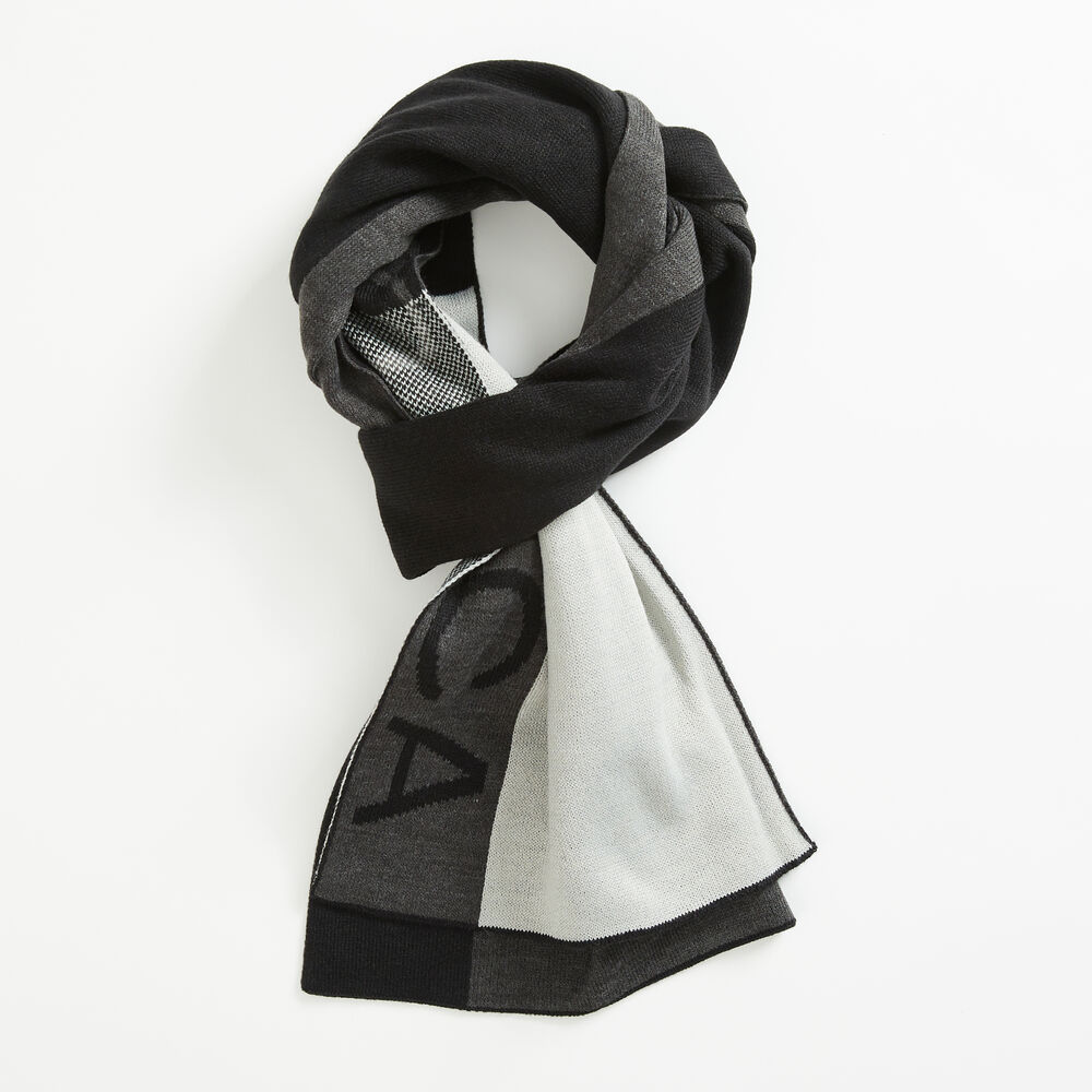 COLORBLOCK LOGO SCARF,True Black,large