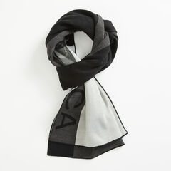 COLORBLOCK LOGO SCARF,True Black,large