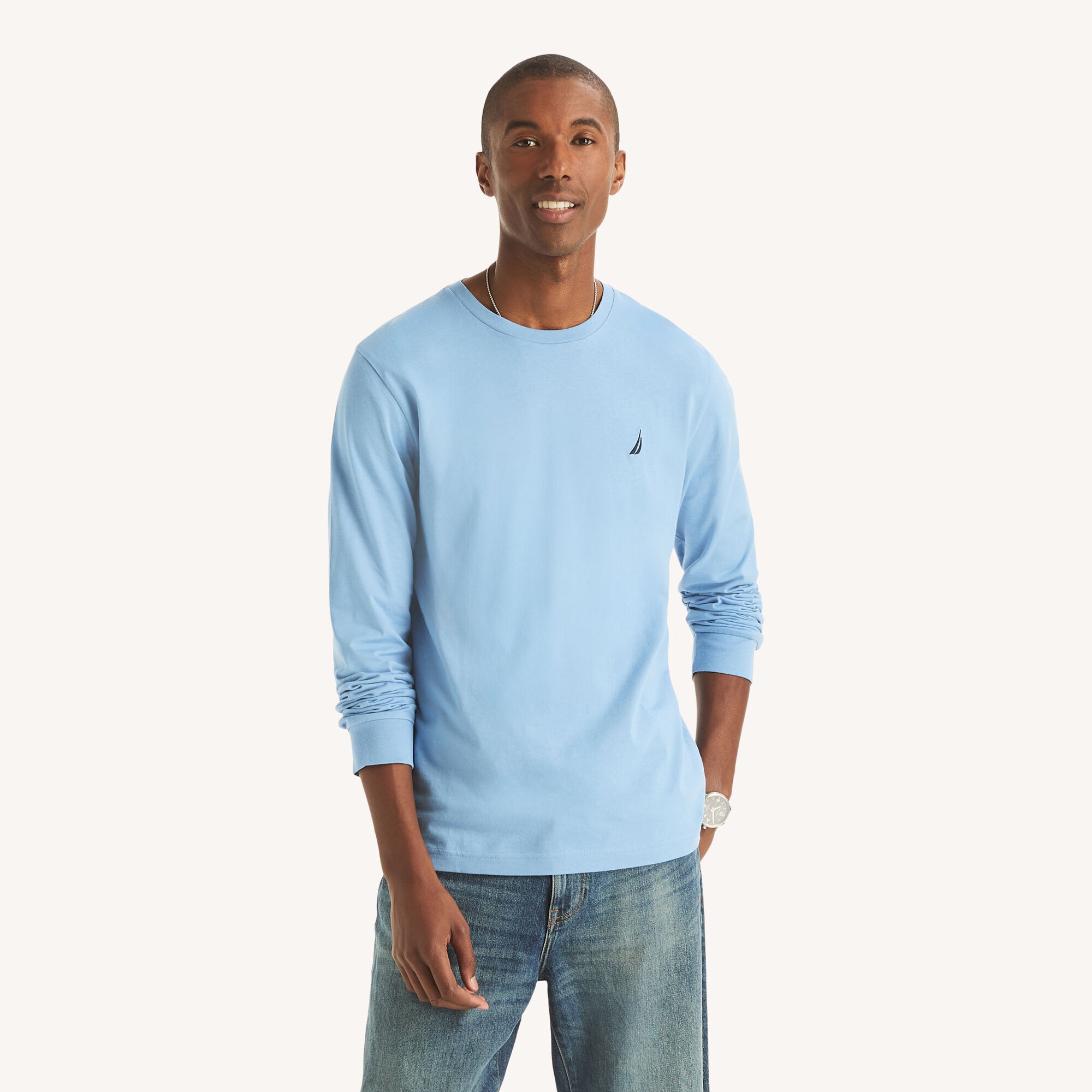 Long-Sleeve Deck T-Shirt,Blue Dive,large