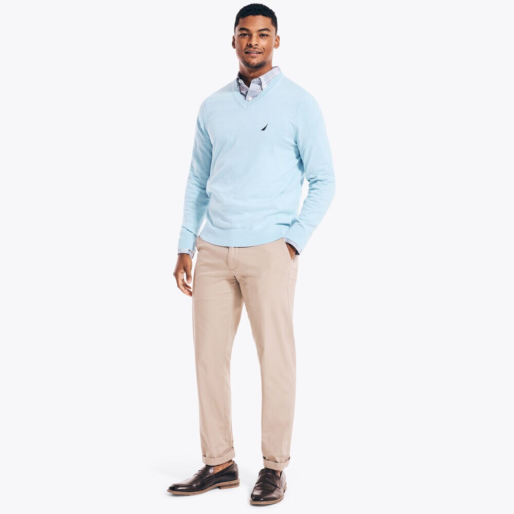 NAVTECH V-NECK SWEATER,Cobalt Wave,large