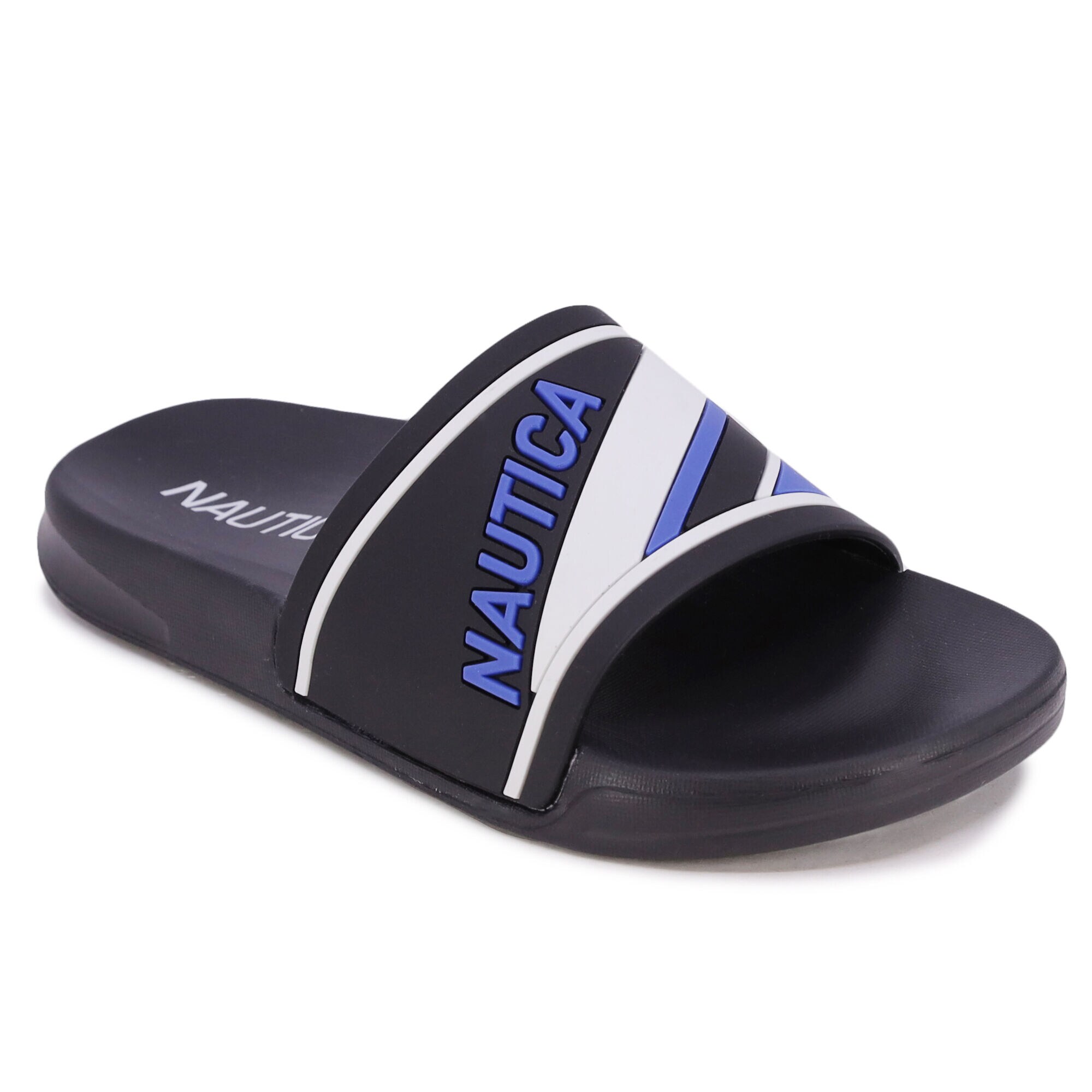 Stripe Slide Sandal,Nautica Red/Orange,large