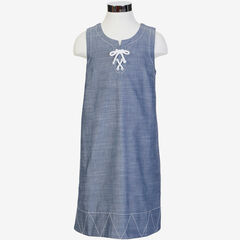 Little Girls' Chambray Shift Dress (2T-7),Windsurf Blue,large