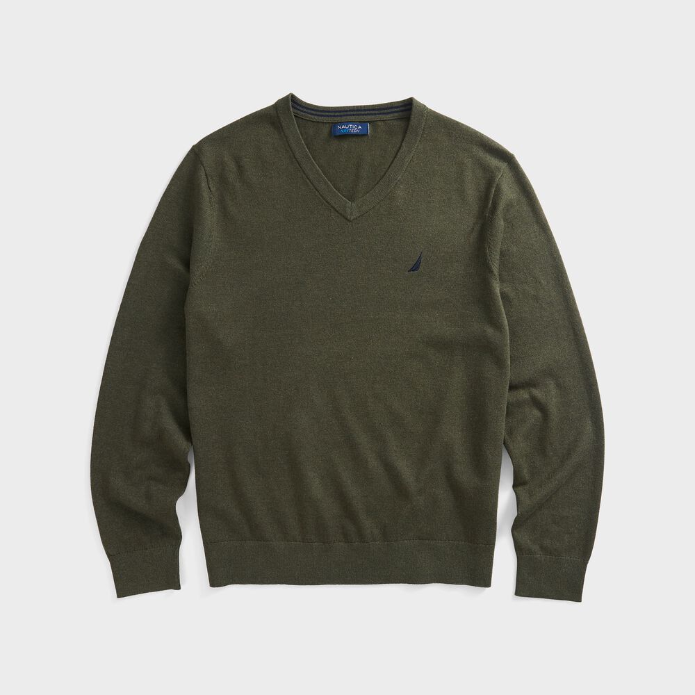 NAVTECH V-NECK SWEATER,Dark Hunter,large