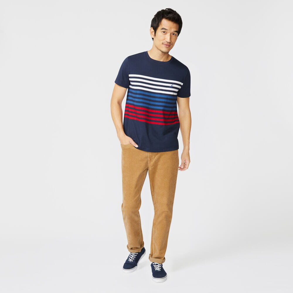 STRIPE BRAND ICON T-SHIRT,Navy,large