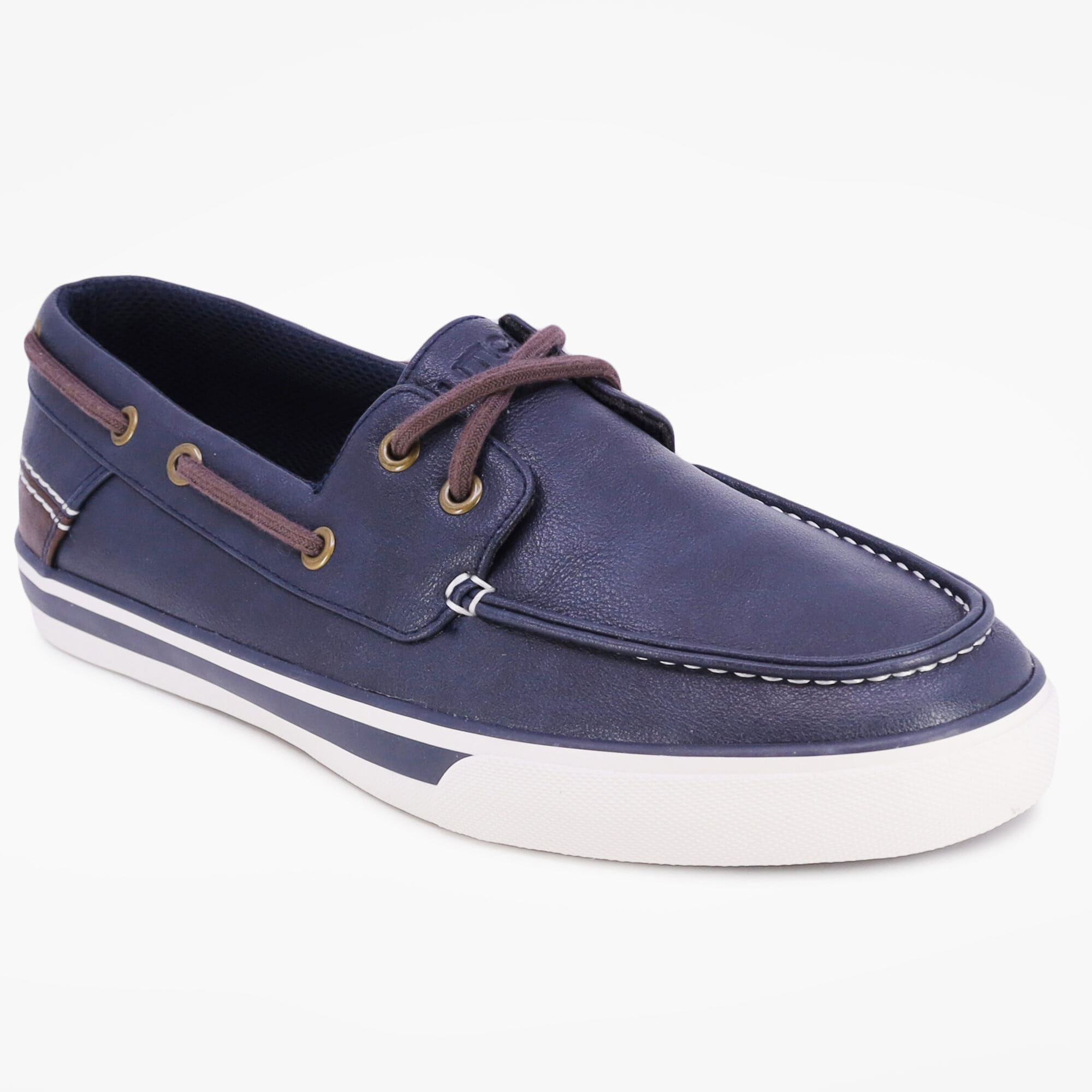 LOGO-DEBOSSED BOAT SHOE,Navy,large