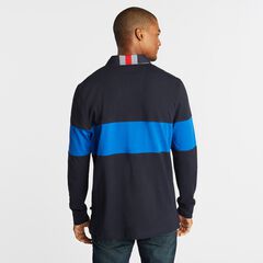 CLASSIC FIT COLORBLOCK LONG SLEEVE RUGBY,Navy,large