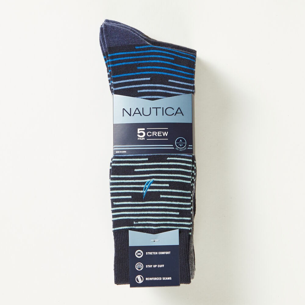 CLASSIC STRIPE DRESS SOCKS, 5-PACK,Black,large