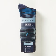 CLASSIC STRIPE DRESS SOCKS, 5-PACK,Black,large