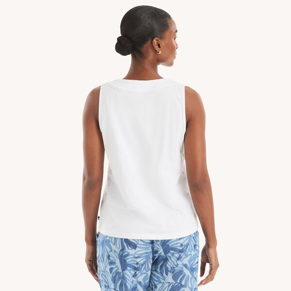Scallop-Trim Tank Top
