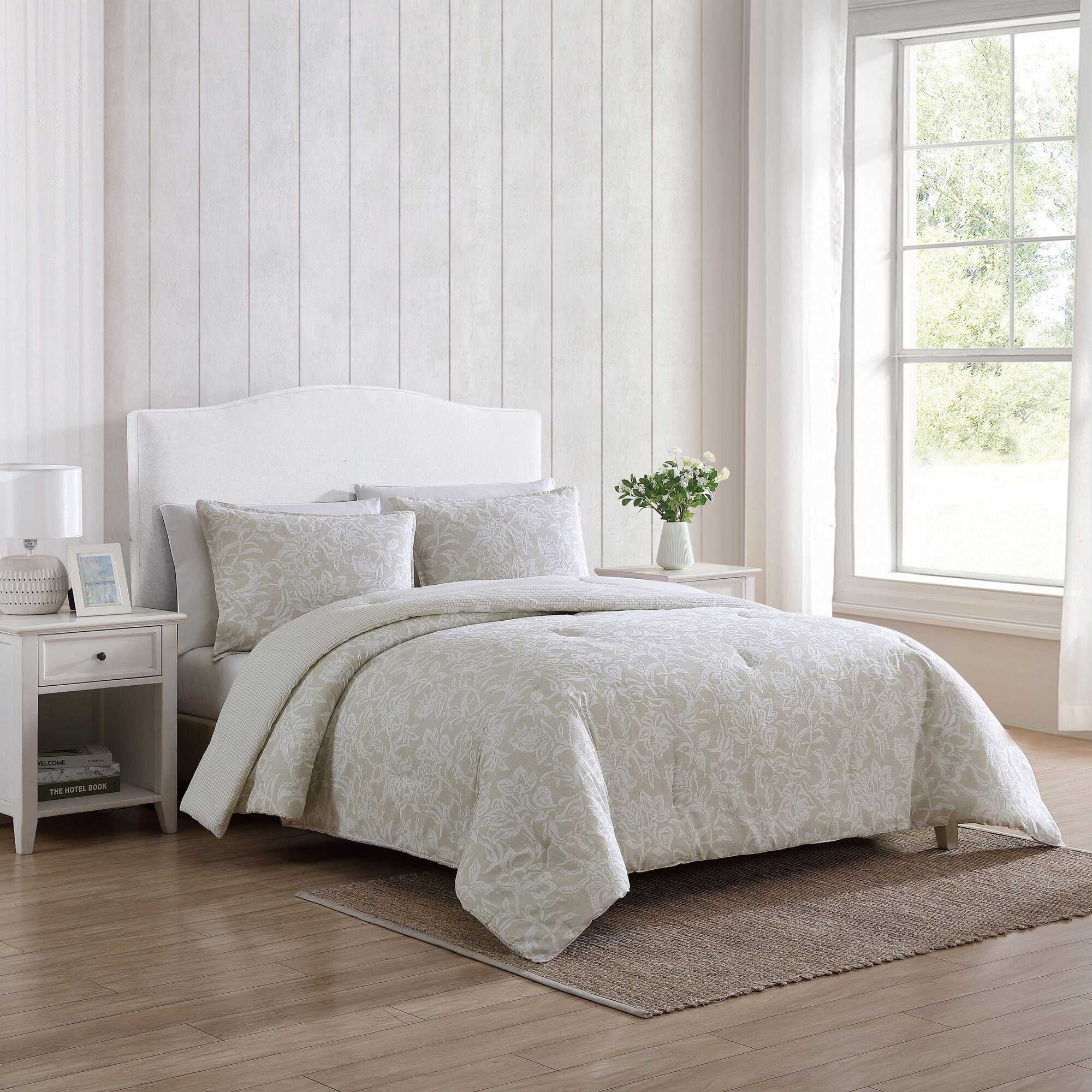  Tortola Beige King Comforter & Sham Set,Tan,large