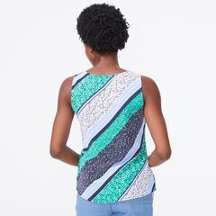 MULTI PRINT STRIPE TOP,Bright White,large