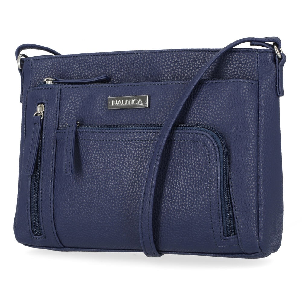 Zip Crossbody Bag,Workshirt Blue,large