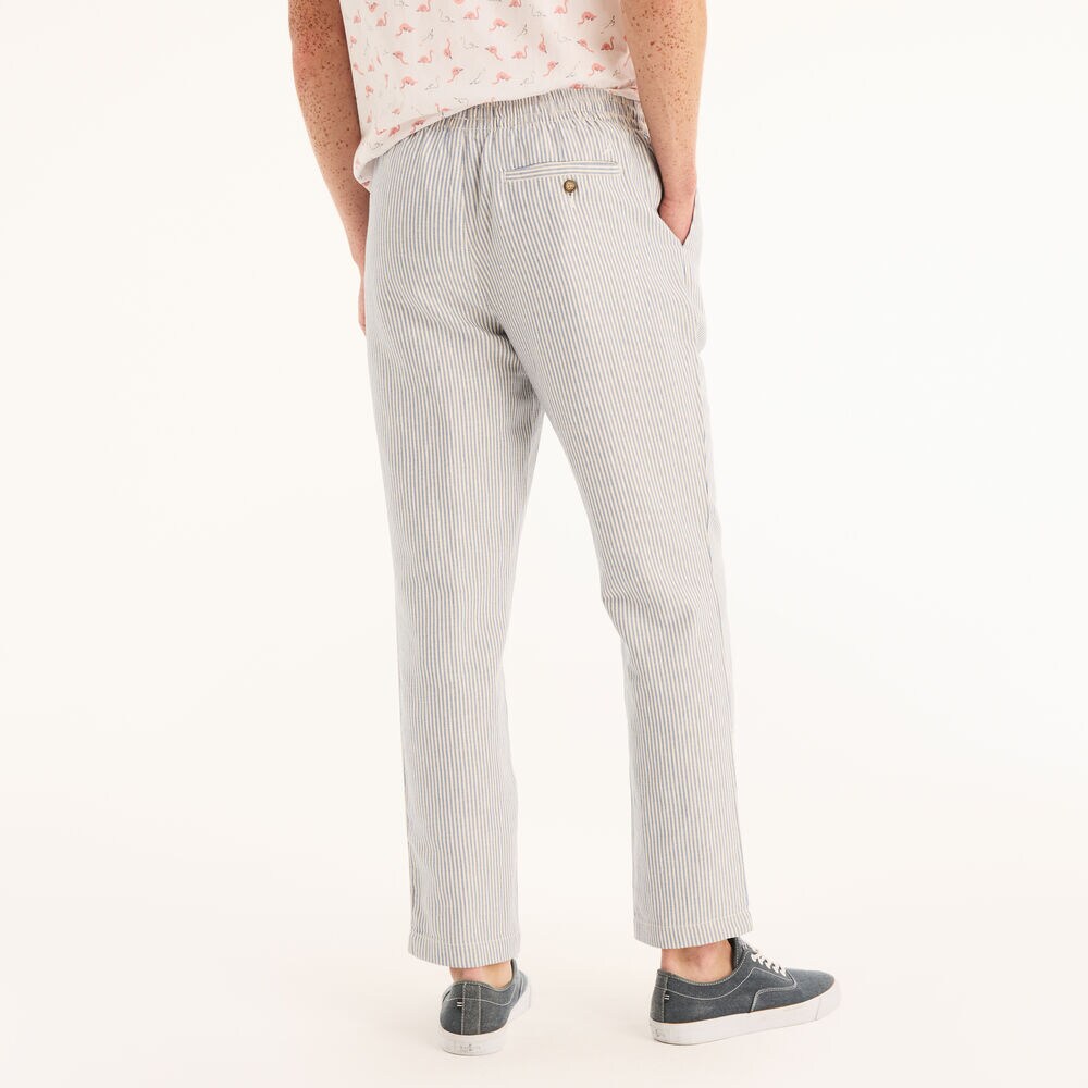 Striped Linen Drawstring Pant,Natural,large