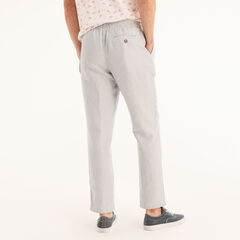 Striped Linen Drawstring Pant,Natural,large