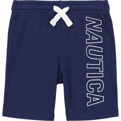 Boys' Fleece Logo Pull-On Short (8-16),J Navy,large