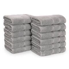 Belle Haven Washcloth Set, 12-Piece,Grey Heather,large