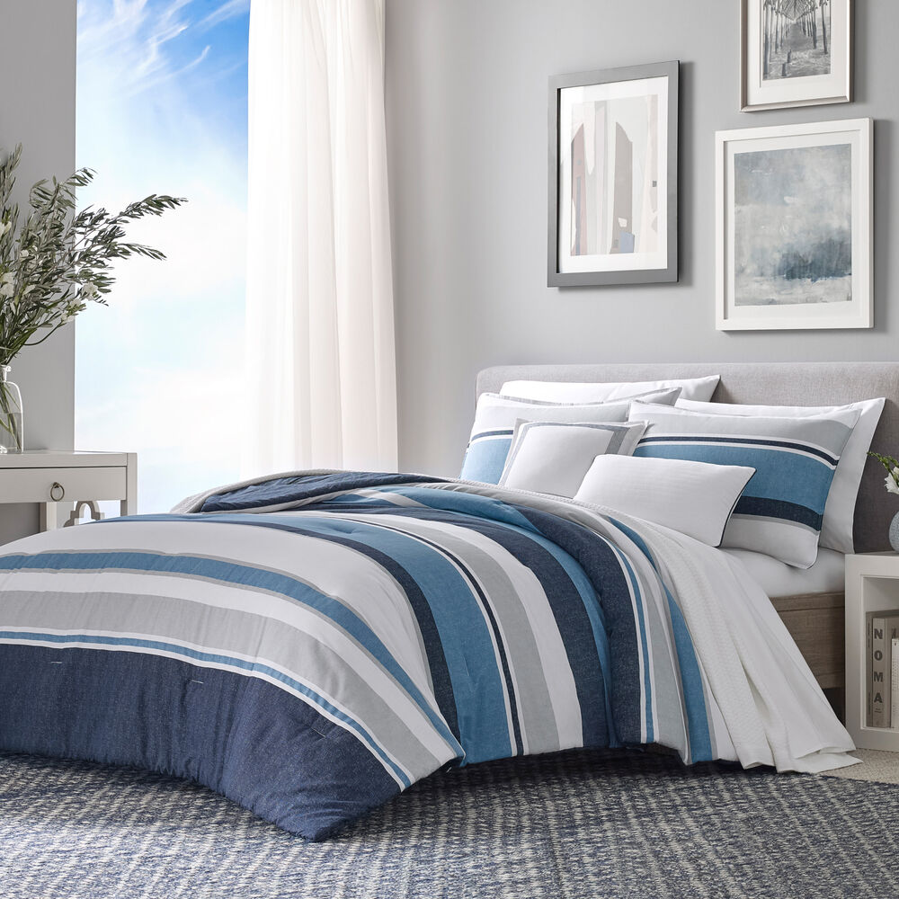 WESTPORT NAVY KING COMFORTER-SHAM BONUS SET,Multi,large