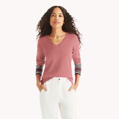 V-Neck Sweater,Sunguard Red,large