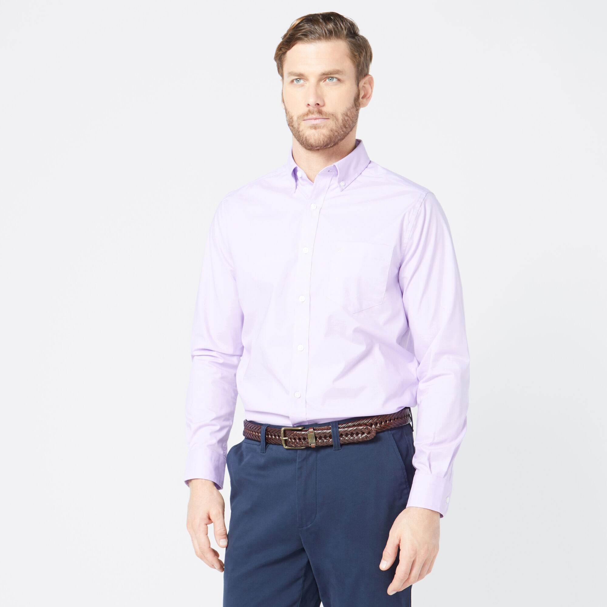Classic Fit Wrinkle-Resistant Shirt,Lavendula,large