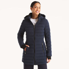 Puffer Jacket With Removable Hood,Stellar Blue Heather,large