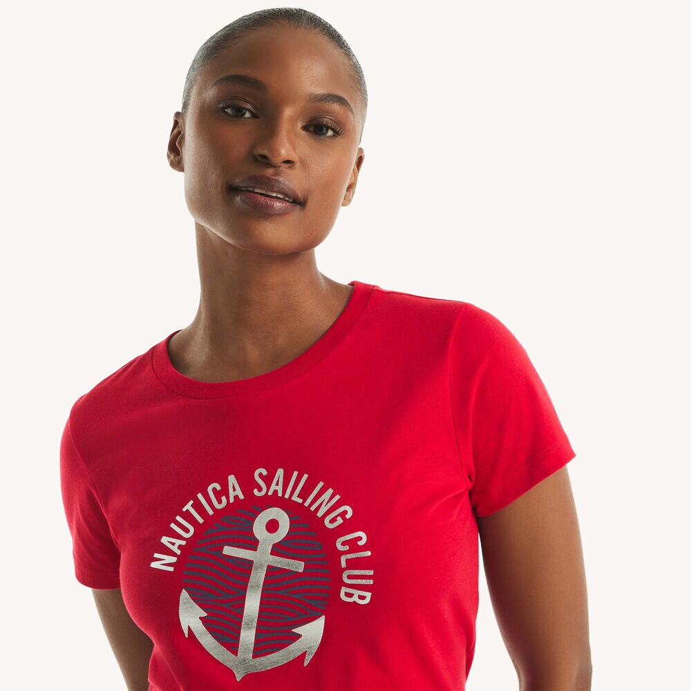Sailing Club Foil Graphic T-Shirt,Tomales Red,large