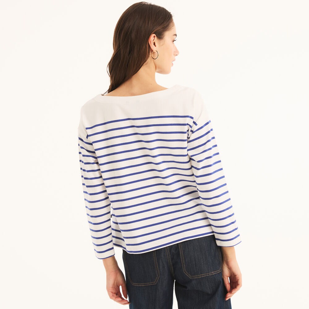 Striped Long-Sleeve T-Shirt,Classic Blue,large