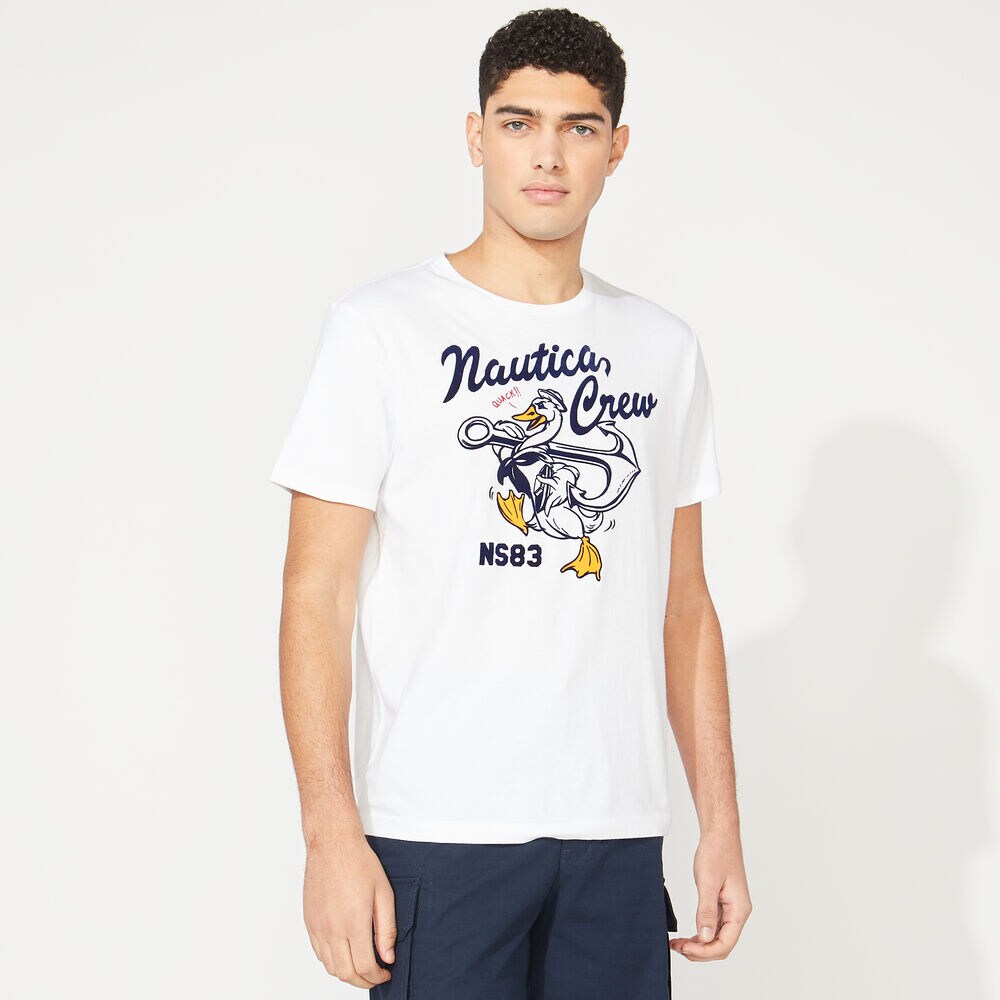 NAUTICA CREW GRAPHIC T-SHIRT,Bright White,large