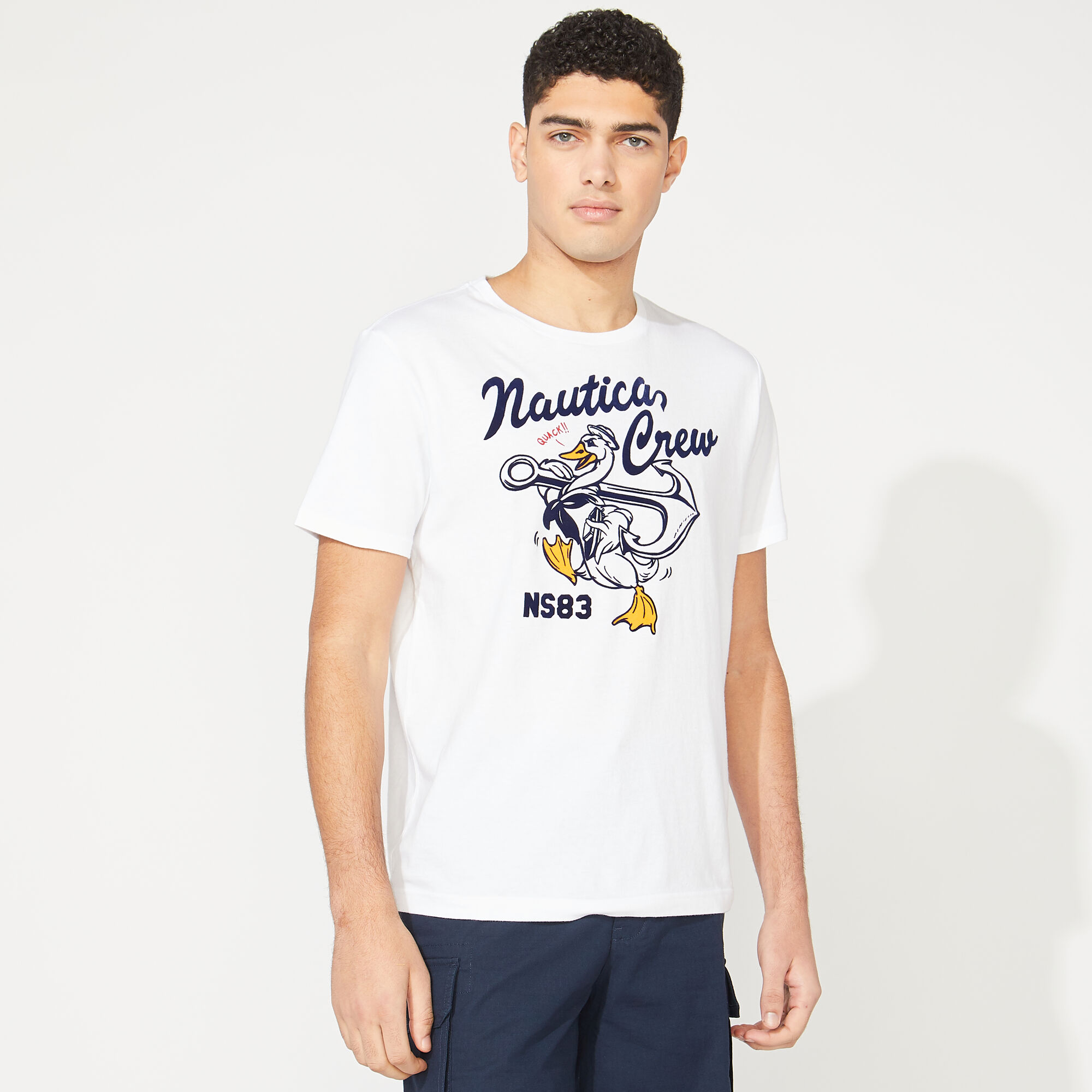 NAUTICA CREW GRAPHIC T-SHIRT,Bright White,large